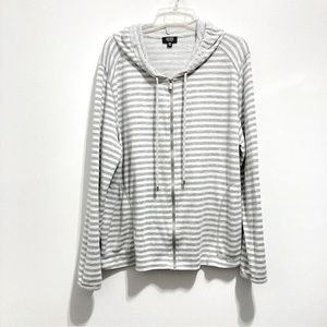 Jones New York Signature Women’s Striped Zip Up Jacket